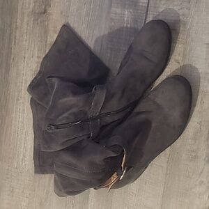 EUC Corso Como Lennox Gray Suede Stretchy Over Knee Boots Women's Sz 9.5M